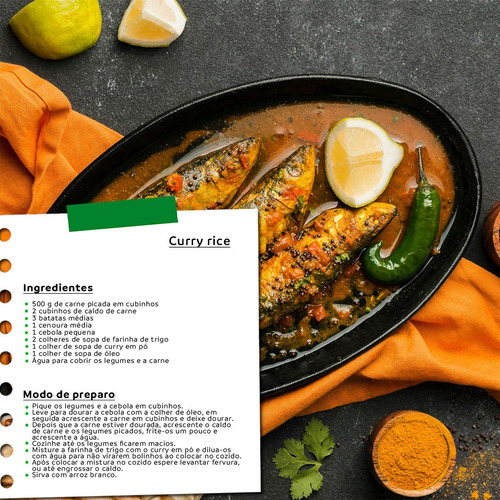 Curry Em Pó Tempero Premium Kit 2 Pote Com Dosador 70g