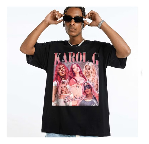 Polera Unisex Karol G Reggaeton Collage Algodon Estampado