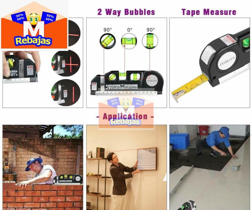 Imagen 2 de 3 de Láser Cinta Métrica Reglas, Carboss Multipurpose Nivel Láser
