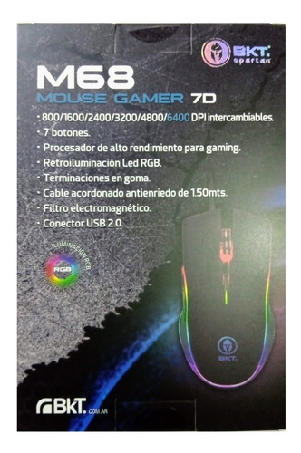 Imagen 4 de 7 de Mouse Gaming Spartan Bkt 7d Bkt M68