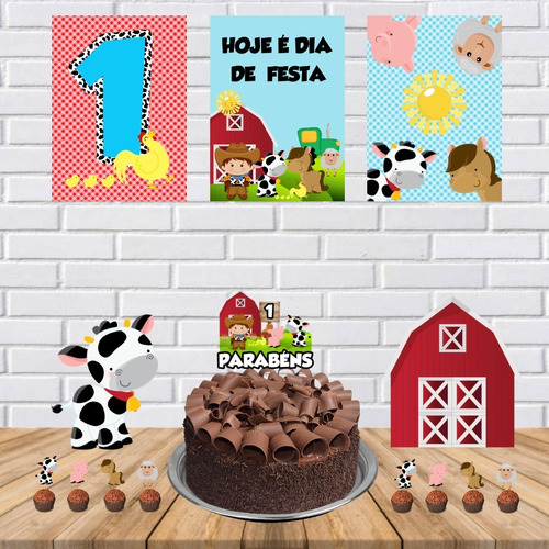 Kit Lembrancinha Aniversário Fazendinha Só Um Bolinho 