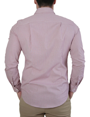Imagem 4 de 6 de Camisa Social Ml Super Slim Xadrez Mini