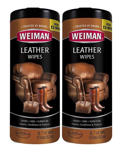 Weiman Leather Wipes Toallas Limpiadoras Articulos Piel 2pza