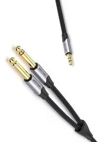 Cable 3.5mm Trs - 2x6.5mm Plug Mp3 Audio (2m) Pc Bañado Oro 