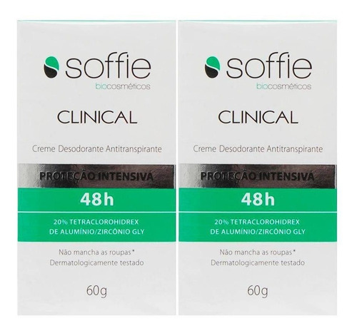 Kit 2 Desodorante Antitranspirante Soffie Clinical