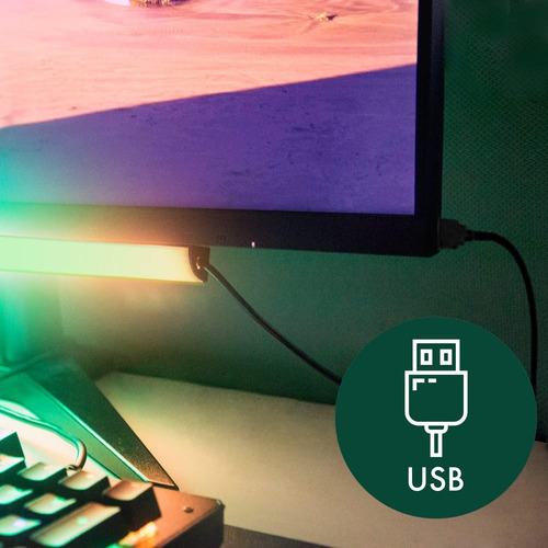 Illumiforce Barra De Luz Rgb Para Debajo Del Monitor, Barra