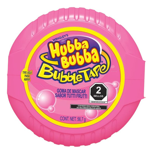 Chicle En Tira Rollo Hubba Bubba Bubbletape Tutti Frutti 6pz