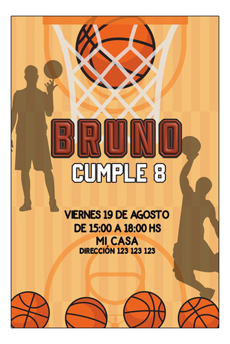 Basquet Baloncesto Tarjeta Invitación Digital Whatsapp 