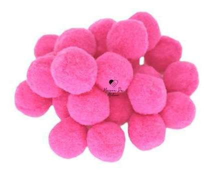 Pompom Para Artesanato 22mm Rosa Pink 50 Unidades