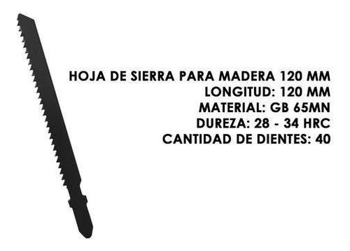 Imagen 2 de 3 de Kit 10 Hojas De Sierra Caladora Madera 120mm 12cm Barovo