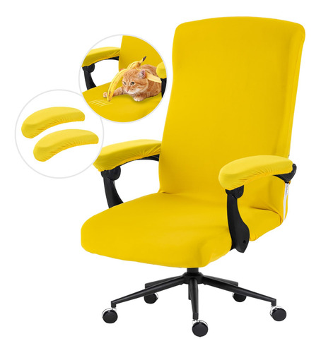 Funda Elástica Para Silla De Oficina Con Reposabrazos Y Crem