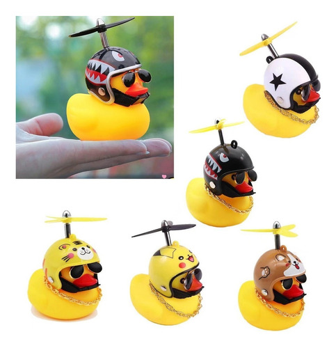 Patito De Hule Amarillo Casco Y Oradorbrillará 5 Piezas Fs1