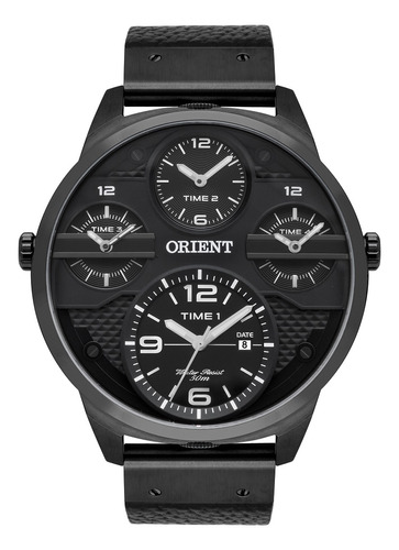 Relógio Orient Cronógrafo Masculino 50m Quartz Couro Preto