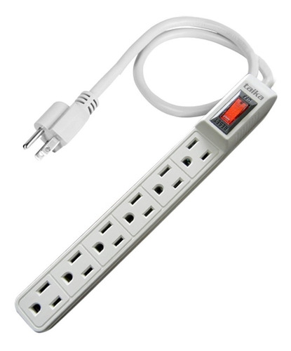 Multicontacto 6 Conectores 125v Taika Tk-mc6 Económico