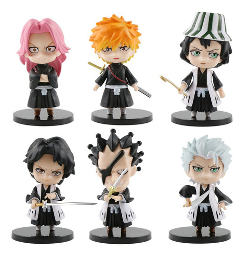 6pcs Bleach Kurosaki Ichigo Acción Figura Modelo Juguete