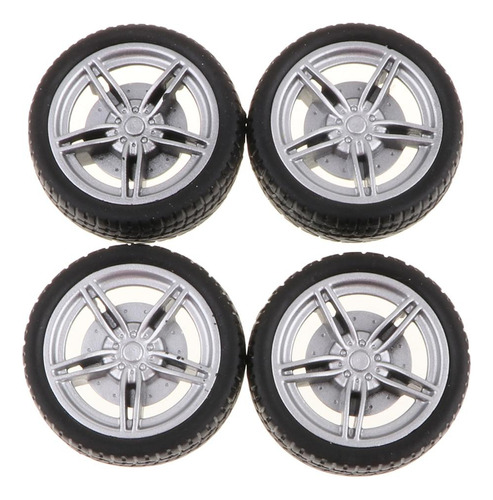 3 Aro De Roda E De Plástico Prateado De 40 Mm Para Carro De
