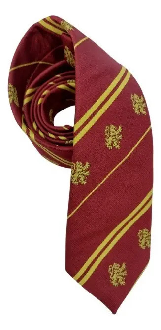 Corbata Clásica Gryffindor Bordó Poliester Leones Dorados Bydesko 144cm