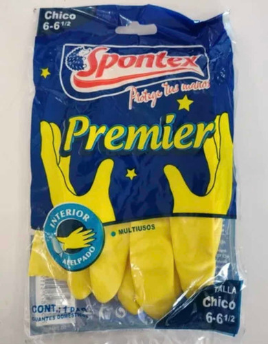 Guantes Para Limpieza Spontex Premier Talla Chica 6-6 1/2 Amarillo