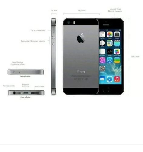 Smartphone Apple iPhone 5s 16gb 4g Vitrine Excelente