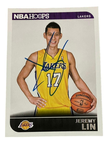 Tarjeta Panini 14-15 Firmada Jeremy Lin Los Angeles Lakers