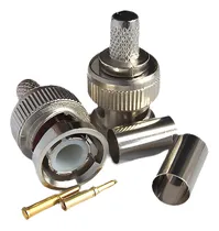 Comprar 100 Juegos 3 Piece Crimp Bnc Rg59 Coaxial Rf Conector Macho 