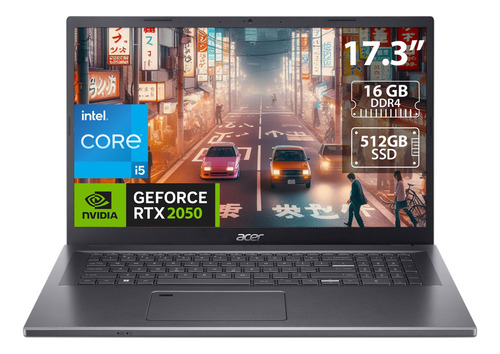 Laptop Acer Aspire 5 Core I5 Ram 16gb Ssd 512gb Rtx 2050 W11 Color Negro