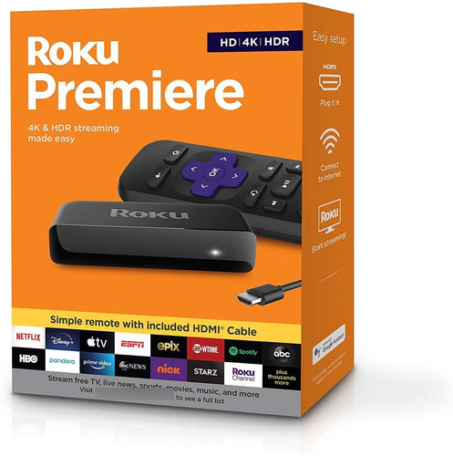 Roku Premiere Transmite Hd 4k Hdr Incluye Cable Hdmi