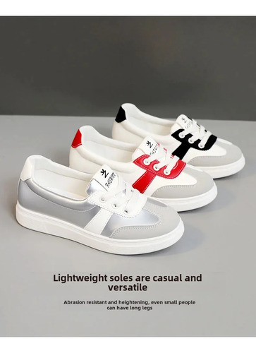 Zapatillas Blancas Para Mujer, Zapatos Deportivos Con Cordones En La Parte Superior De Malla
