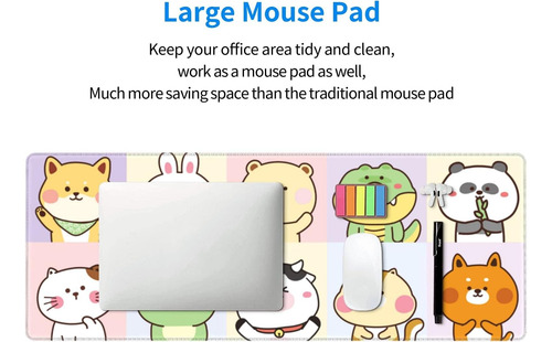 Alfombrilla De Ratón Para Juegos De Animales Kawaii, De Xl Y 2.
