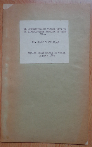 Philippi Manuscrito Idioma Maya 1884