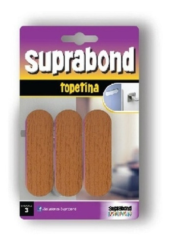 Topetina Suprabond De Goma Rectangular Simil Madera Color Marrón