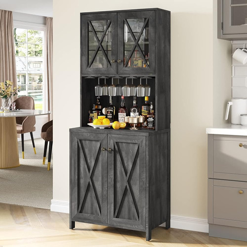 Yitahome Mueble De Bar De Granja Para Licores Y Vasos, Armar