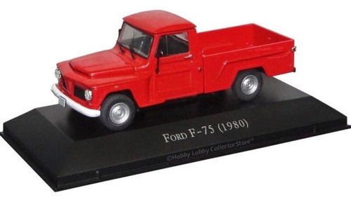 Minaitura Carros Do Brasil - Pick Up Ford F-75 (1980) Ed.67 Cor Vermelho