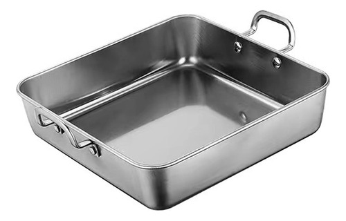 Fuente De Acero Inoxidable Para Servir Carnes 21x21cm Plata