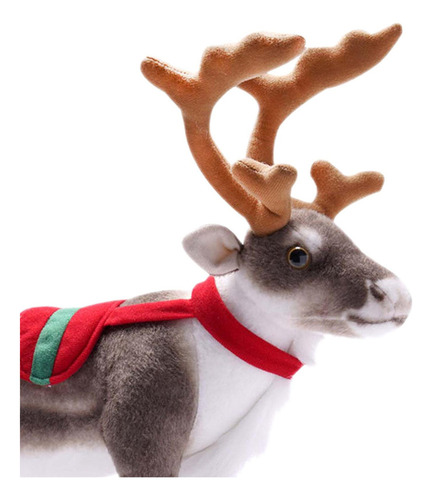Muñeco De Peluche Navideño Con Forma De Reno Suave Con Cuern