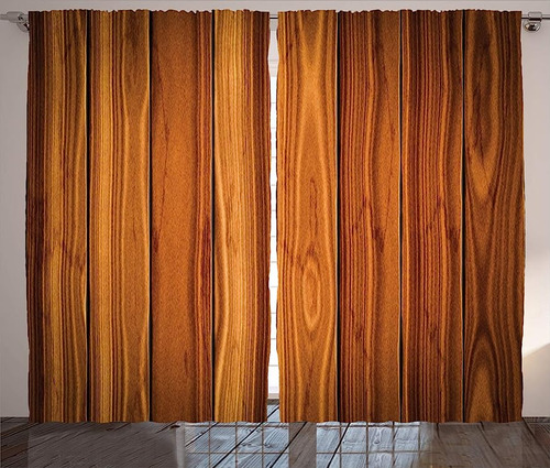 Cortinas Rusticas Tablones Madera Verticales Imagen Cabaña V