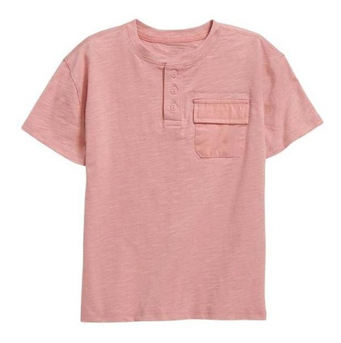 Polera Niño Old Navy Henley Manga Corta Rosa