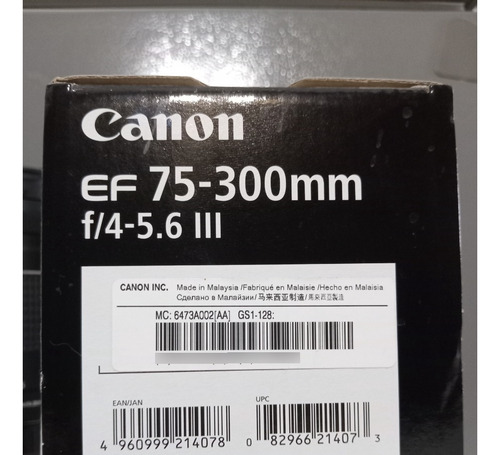 Lente Canon Ef 75-300mm Zoom F/4-5.6 Serie 3 (iii) Nuevo!!!