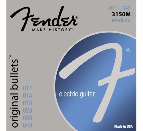 Encordoamento Guitarra Fender 011 Original Bullets 3150m
