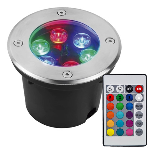 Lampara Spot Led Para Piso Rgb Empotrado Exterior 6w 