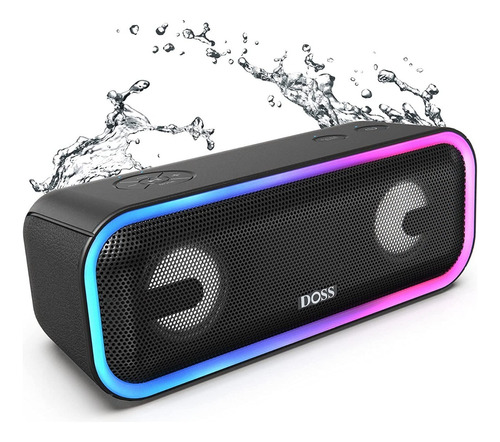 Bocina Bluetooth Doss Soundbox Pro + 24w Tws Ipx5 Luces Rgb Color Azul Oscuro
