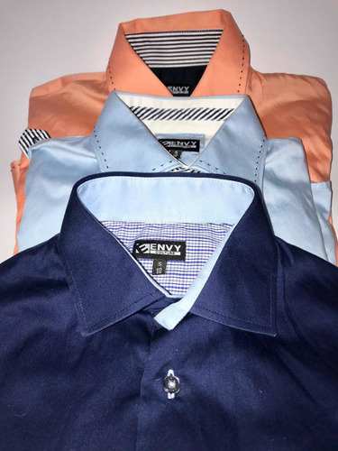 Camisas Envy Importadas Celeste Salmón Azul Pcio X Unidad