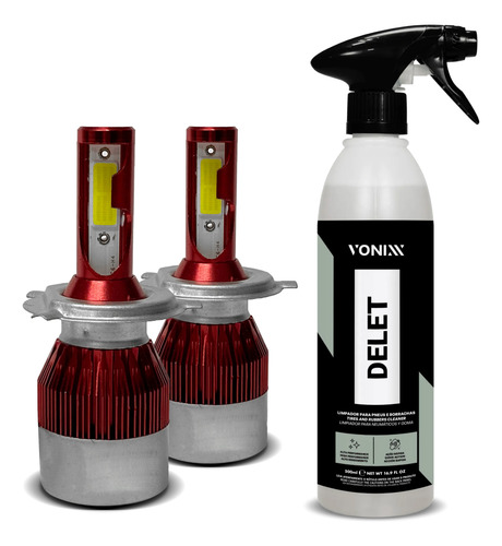 Kit Led Taytech H4 8000 Lúmens Limpa Farol Delet Vonixx Auto