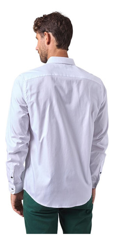 Mbo Camisa Ml Cuello Button Down Oculto Classic Fit Blanco