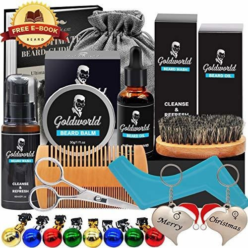 Kit De Aseo Para Barba Goldworld Con Aceite Para Barba, Bals