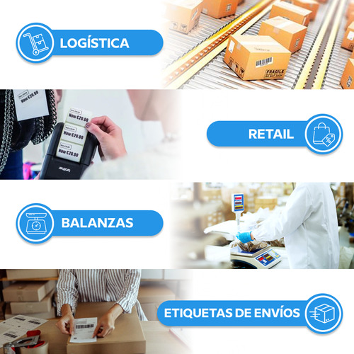 Etiquetas Térmicas 50mm X 25mm 2 Bandas Autoadhesivas Para Despacho Logística Envios - Pack X12 Rollos