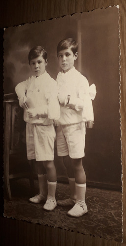 Antigua Foto 2 Niños Primera Comunion (Usado)