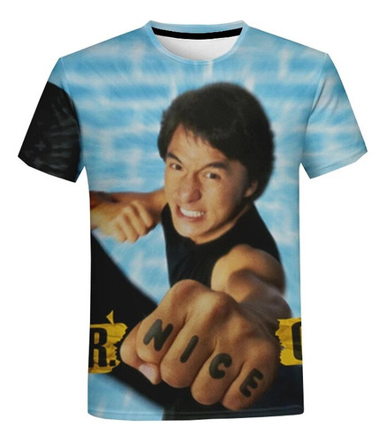 Playera 3d Con Estampado De Jackie Chan, Estrella De Cine D