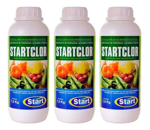 3 Un Sanitizante Frutas E Legumes Startclor 1 Kg Germicida