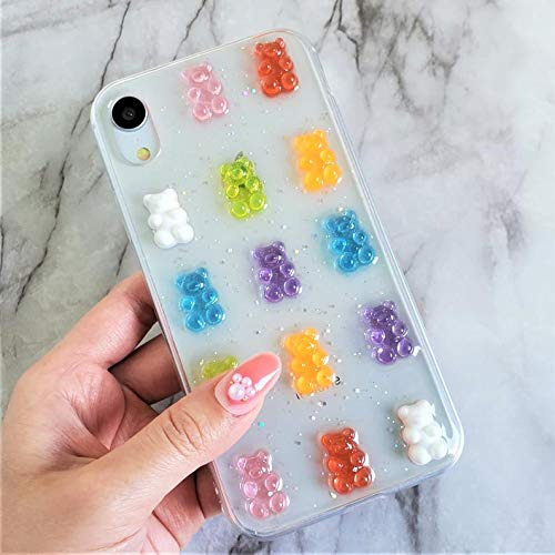 Nama iPhone XR 6.1  Gummy Bear Holographic Rainbow Tpu Caric